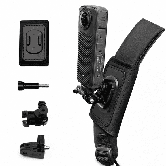 Backpack Shoulder Strap Mount for Action Cameras, Adjustable Shoulder Pad Camera Holder Compatible with GoPro Hero, DJI Osmo Action, Insta360 and Other Sports Cameras
