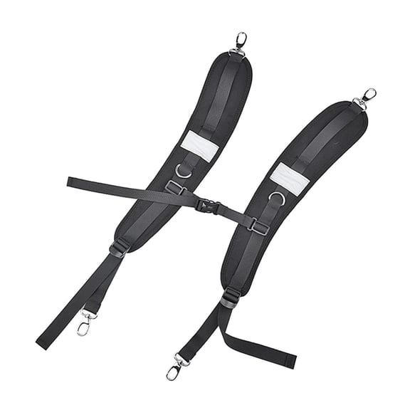 Backpack Shoulder Straps Adjustable Replacement Shoulder Strap with Clips And Hooks Reflective Strip for Outdoor Sport Bags Black