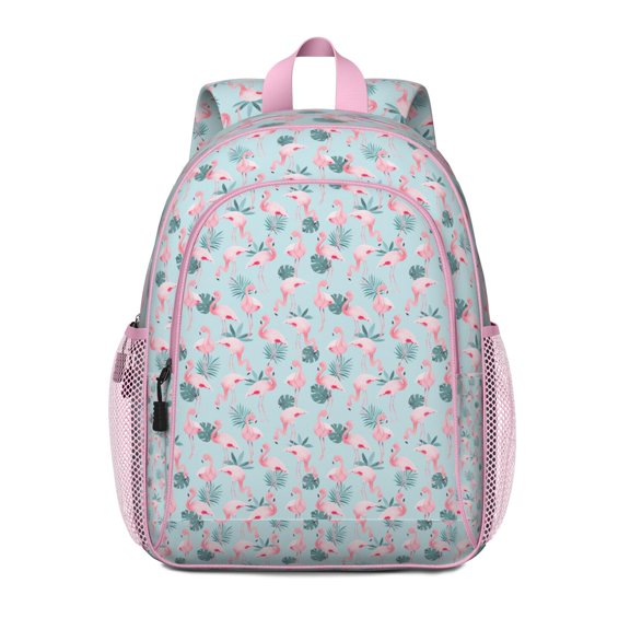 Backpack Showcasing Tropical Flamingo Paradise Artwork with Large Capacity Compartments for Electronics, Documents and Daily Essentials