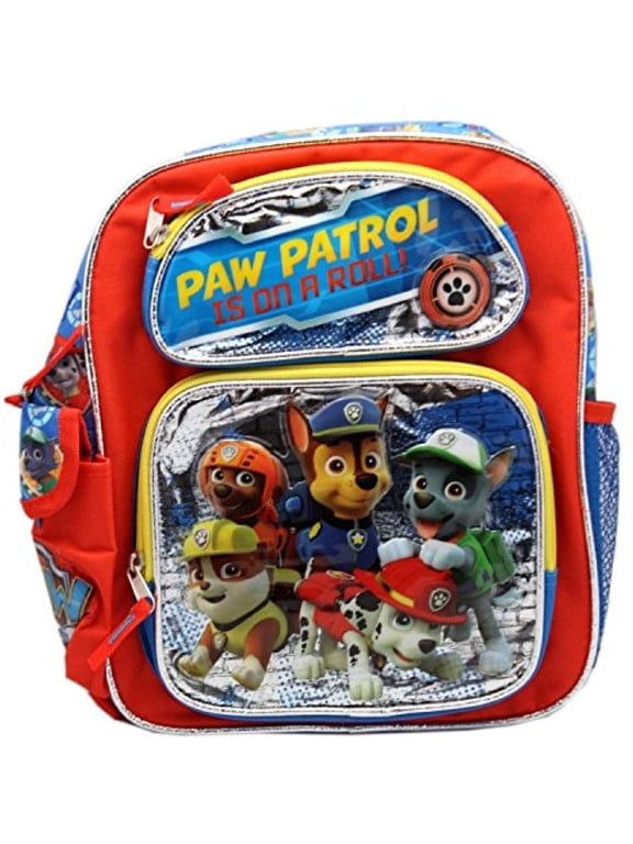Backpack - - Silver/Red on Roll School Bag New 120188
