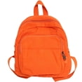 thumbnail image 1 of Backpack Solid Color Replacement Zipper Breathable Dual Strap Simple Style Large Capacity Polyester Lining Schoolbag Orange, 1 of 7