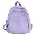 thumbnail image 1 of Backpack Solid Color Replacement Zipper Breathable Dual Strap Simple Style Large Capacity Polyester Lining Schoolbag Purple, 1 of 10