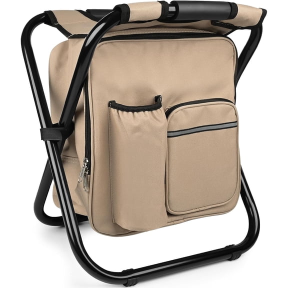Backpack Stool Cooler Chair Heavy Duty 300 LBS Max Load Portable Lightweight Stool Backpack Folding Fishing Cooler Seat for Camping Hunting Fishing - Ocean