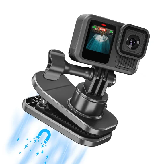 Backpack Strap Quick Clip Mount for DJI Osmo 360 Action 6 5 Nano for Insta360 Go Ultra X5 X4 for Gopro Hero 13 12 11 10 MAX 2, 360 Rotation Magnetic Clamp for AKASO EK7000/Brave Accessories