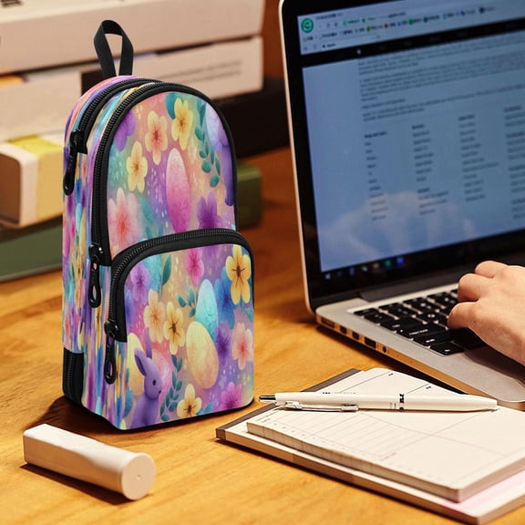 Backpack Style Pencil Pouch Pencil Case Pencil Bag Tool Bag Easter Pattern