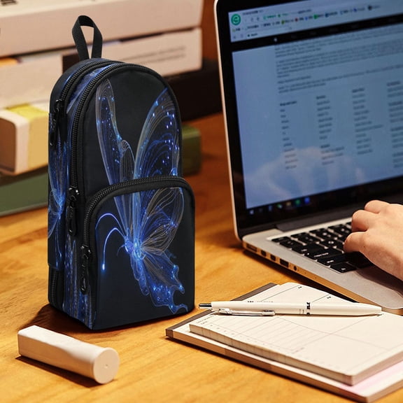 Backpack Style Pencil Pouch Pencil Case Pencil Bag Tool Bag Glowing Butterfly