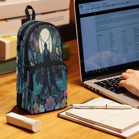 Backpack Style Pencil Pouch Pencil Case Pencil Bag Tool Bag Surrounded by Flowers