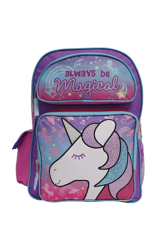 Backpack - Unicorn - Always Be Magical Purple 16" New 179964