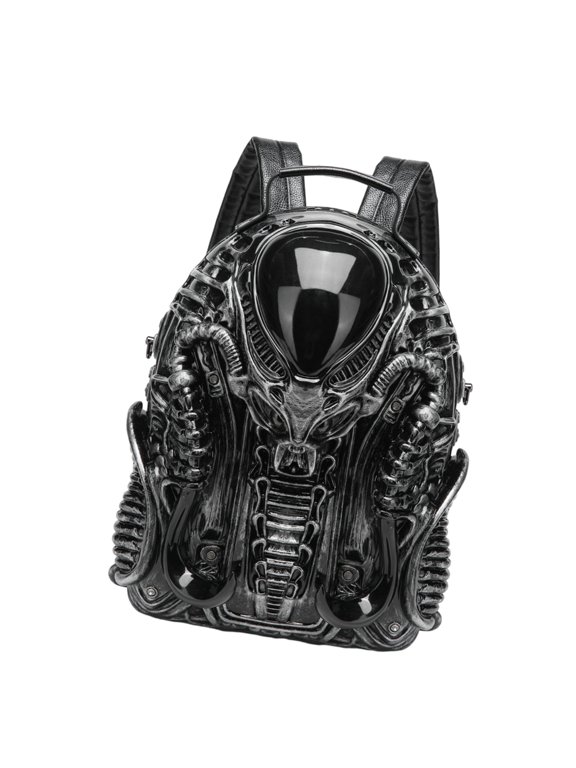 Backpack Unisex Creative Travel Backpack 3D Xenomorph Shaped Backpack Cool Predalien Handbag Novelty Backpack