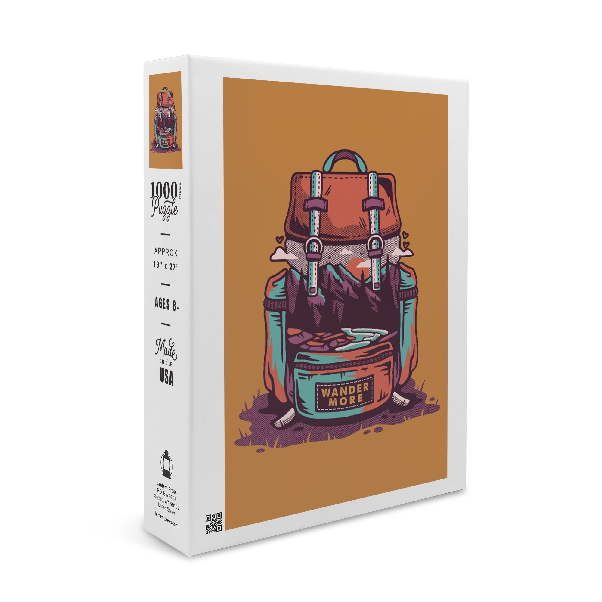 Backpack, Wander More, Distressed Vector, Yellow (1000 Piece Puzzle ...