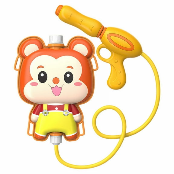 Backpack Water Gun Blaster Set Tank with Hose Shooter Toy,Mini Extinguisher Squirter for Carnival Party,Outdoor Play,Swimming(Orange Monkey,11 Inch)