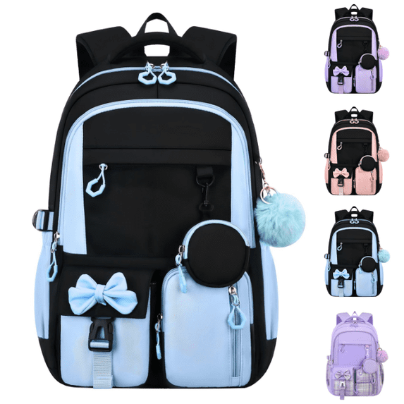Backpack Water Resistant Bookbag for Teen Students Daypack Travel Bag - (Blue)