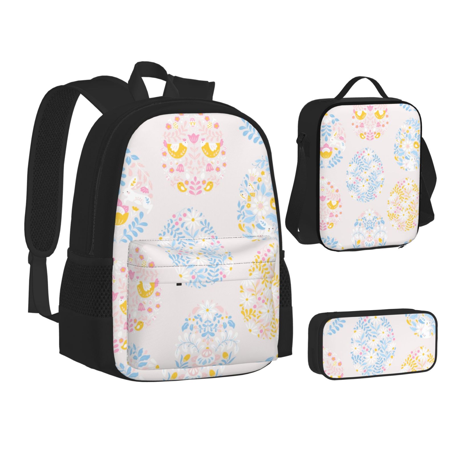 Backpack With Lunch Bag Pencil Case Set Schoolbag Laptop Backpack Lunch ...