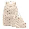thumbnail image 1 of Backpack for Women Coquette Cloth Backpack 3Pcs Set,Cute College Laptop Rucksacks,Fashion Travel Daypack,Heavy-Duty Aesthetic Bow Backpack for Traval,Work,Office Supplies (Beige), 1 of 8