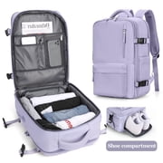 Backpack for Women Men, Carry On Backpack for Everydayon Airplane,Laptop Backpack with Shoe Compartment, Flight Approved Personal Item Bag Waterproof Luggage Backpack Taro Purple