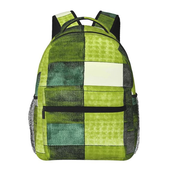 Backpack For Women Men Casual Daypack Water Resistant Laptop Bag With Padded Shoulder Straps Large Capacity For Work Travel Hiking Outdoor Activities Chartreuse Retro Houndstooth Hand-Drawn Sketch_4
