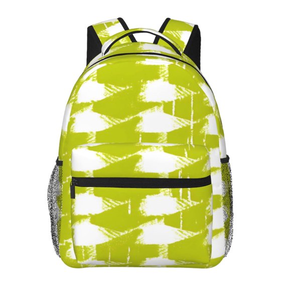 Backpack For Women Men Casual Daypack Water Resistant Laptop Bag With Padded Shoulder Straps Large Capacity For Work Travel Hiking Outdoor Activities Chartreuse Retro Houndstooth Hand-Drawn Sketch_1