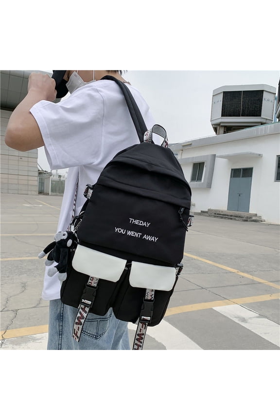 Backpack Youth Campus Student Schoolbag,Assorted Black