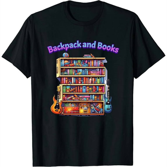 Backpack and Books Back to School Gifts Women's Graphic Tees - Charming Summer Top 2021