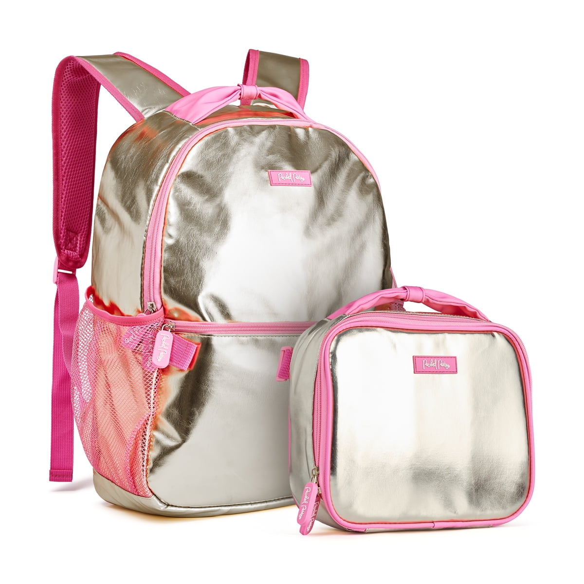 Black and gold pink backpack sales