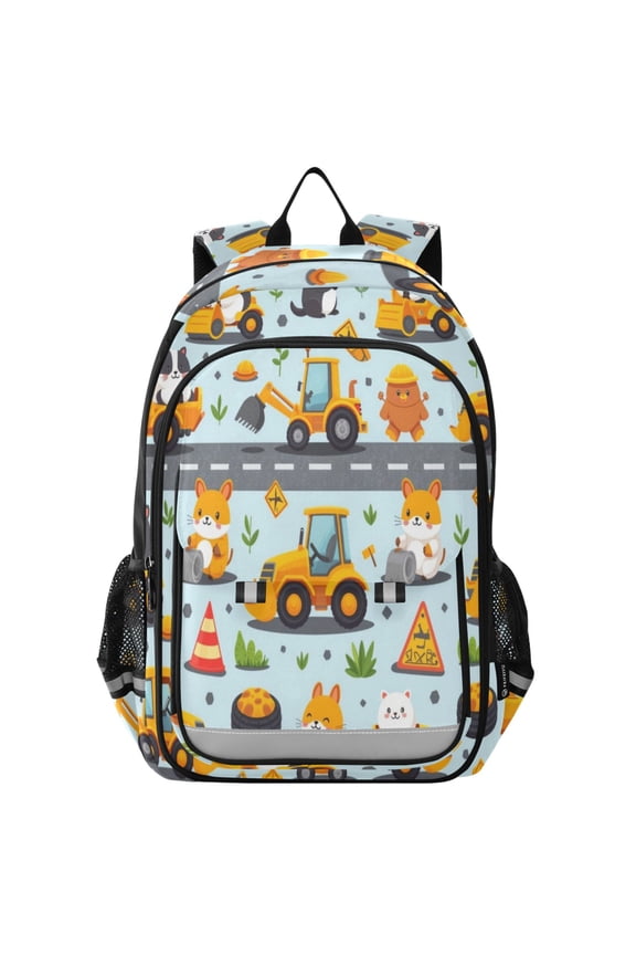 Backpack for 6-12Y,17L Lightweight Travel Daypack with Reflective Strips & Chest Strap Nylon Critter-excavate Print