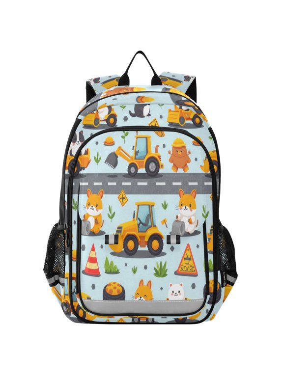 Backpack for 6-12Y,17L Lightweight Travel Daypack with Reflective Strips & Chest Strap Nylon Critter-excavate Print