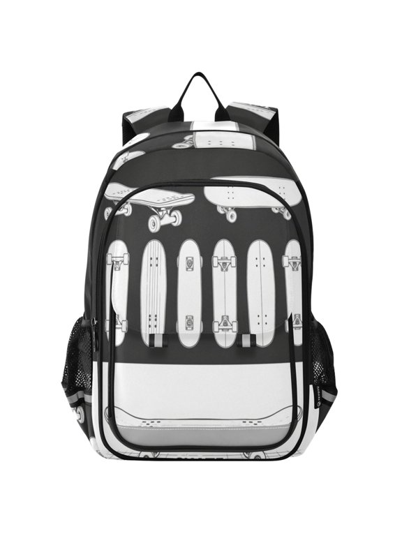 Backpack for 6-12Y,17L Lightweight Travel Daypack with Reflective Strips & Chest Strap Nylon Mono-board Print