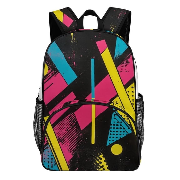 Backpack for Abstract Vibrant Geometric Design Bookbag Durable Student Teenager Sturdy Lightweight Waterproof