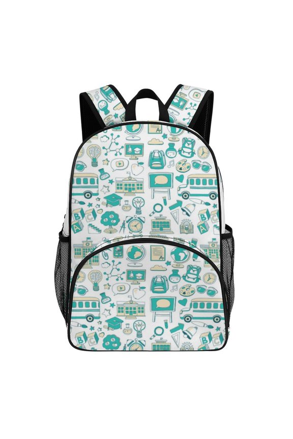 Backpack for Back to School Fun Doodles Bookbag Durable Student Teenager Sturdy Lightweight Waterproof