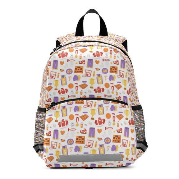 Backpack for Basketball sports pattern repeat design Bookbag Durable Student Teenager Sturdy Lightweight Waterproof