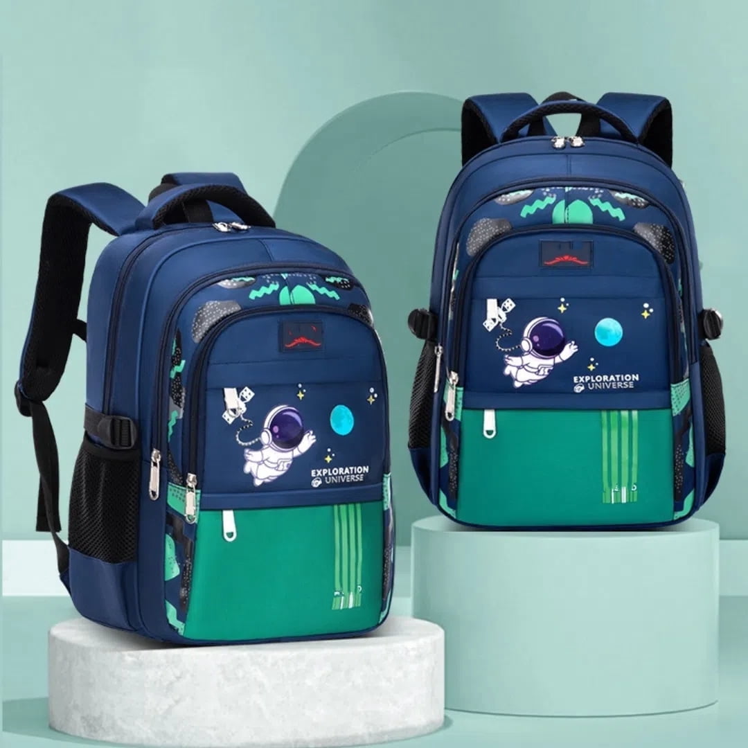 KAMUGO Backpack for Boy,Astronaut Large-Capacity Schoolbag for Elementary Middle School(Green)