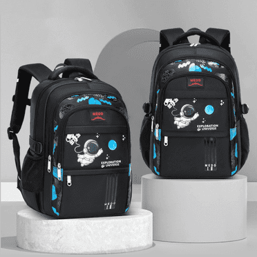 KAMUGO  Backpack for Boy,Astronaut Large-Capacity Schoolbag for Elementary School 6-9 Yaers Old(Black)