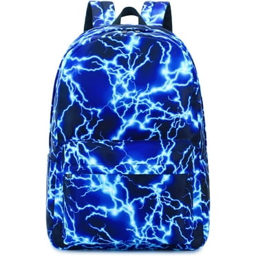 Backpack for Middle School Lightning Bookbag Durable Studentager Sturdy Lightweight Waterproof (1-Blue)