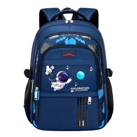 KAMUGO Backpack for Boys,Astronaut Large-Capacity School Backpack for Elementary Middle School(Navy Blue)