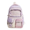 thumbnail image 1 of Backpack for Boys Girls Ctue School Bag with Lace Trim Clear Window Pocket Casual Bookbag for Elementary Middle High College School Student, 1 of 4