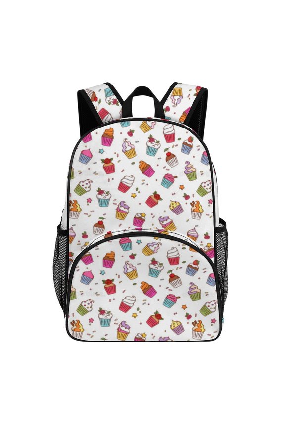 Backpack for Colorful Cupcake Seamless Pattern Bookbag Durable Student Teenager Sturdy Lightweight Waterproof