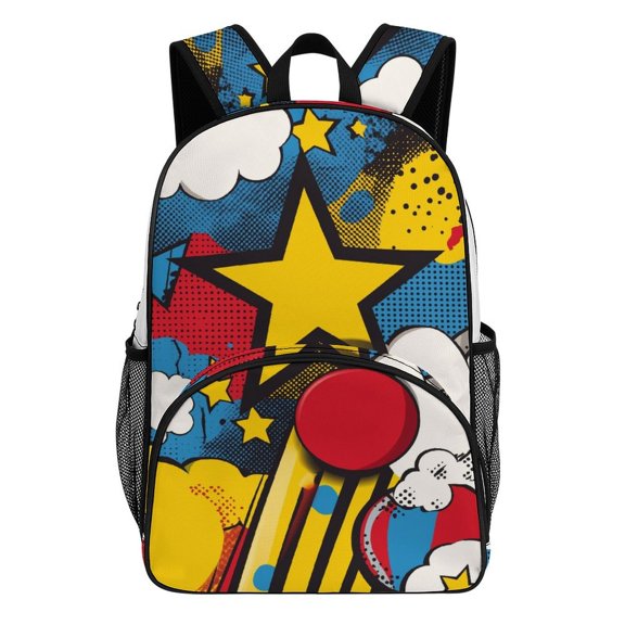 Backpack for Comic Pop Art Star Burst Bookbag Durable Student Teenager Sturdy Lightweight Waterproof