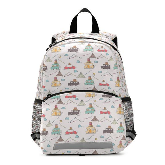Backpack for Cute campervan travel pattern Bookbag Durable Student Teenager Sturdy Lightweight Waterproof