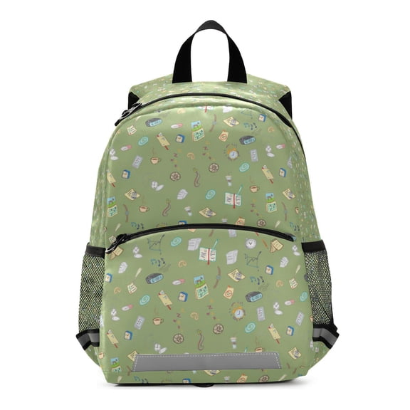 Backpack for Cute daily objects pattern design Bookbag Durable Student Teenager Sturdy Lightweight Waterproof
