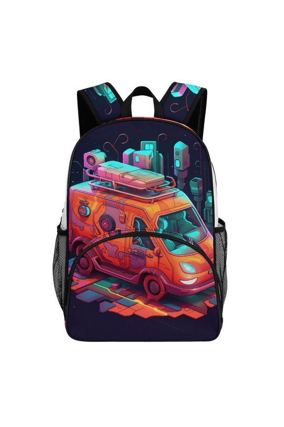 Backpack for Cyberpunk Van Futuristic Design Bookbag Durable Student Teenager Sturdy Lightweight Waterproof