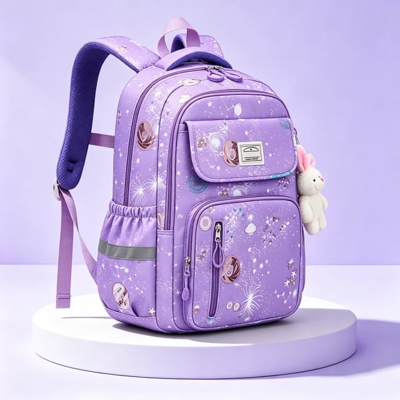 Backpack for Girls Colorblock Kids Backpack Lightweight Outdoor Travel Casual School Daypack PP2 L