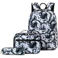 thumbnail image 1 of 3Pcs Cute Backpack Bags Set with Lunch Box Pencil Bag Daypack Bookbags (Tie Dye Black), 1 of 6