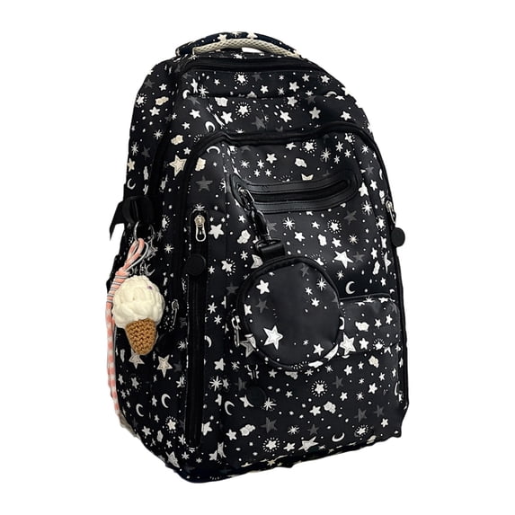 Backpack for Kids with Round Coin Purse Charm, Bookbag for Boys Girls Cute Casual Daypack for Women Daily Campus