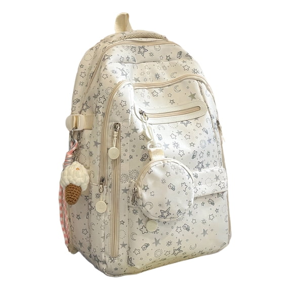 Backpack for Kids with Round Coin Purse Charm, Bookbag for Boys Girls Cute Casual Daypack for Women Daily Campus