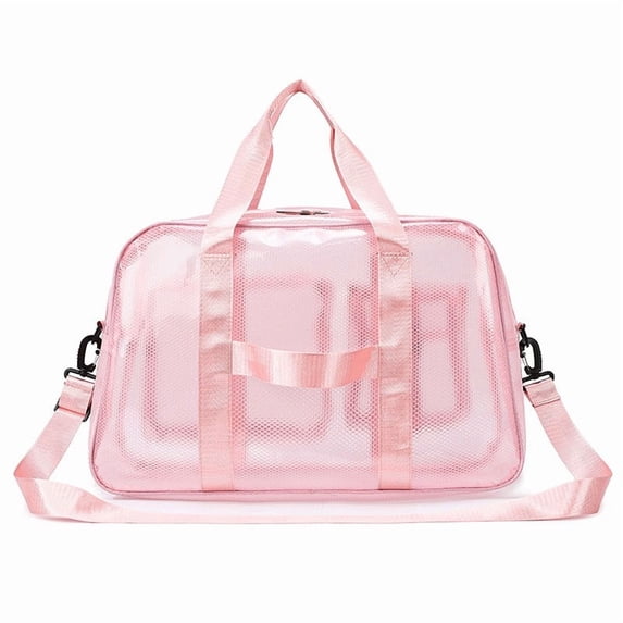 Backpack for Men Clear Gym Beach Transparent Tote Backpack Large Capacity Travel Daypack Pink One Size