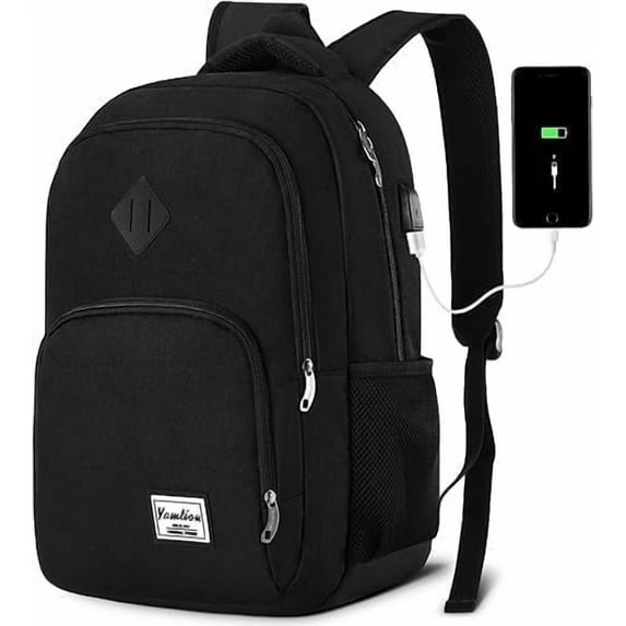 Backpack for Men and Women,School Backpack for Teens,15.6 inch Laptop Bookbag with USB Charging port for Business Work College Travel