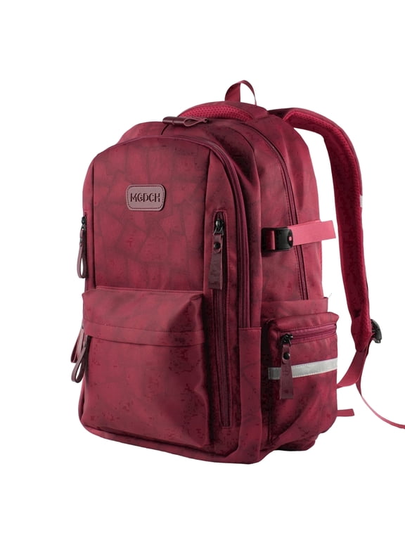 Travel Backpack for Men and Women, Water Resistant College Bookbag, Lightweight School Carry On Back Pack, ,Large Size,Wine Red