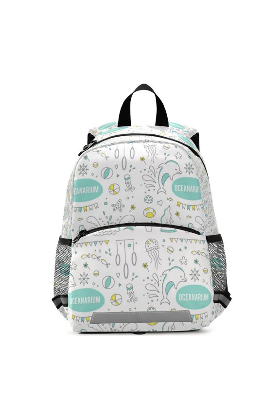 Backpack for Oceanarium cute doodle pattern Bookbag Durable Student Teenager Sturdy Lightweight Waterproof