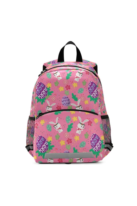 Backpack for Pink Easter bunny pattern Bookbag Durable Student Teenager Sturdy Lightweight Waterproof