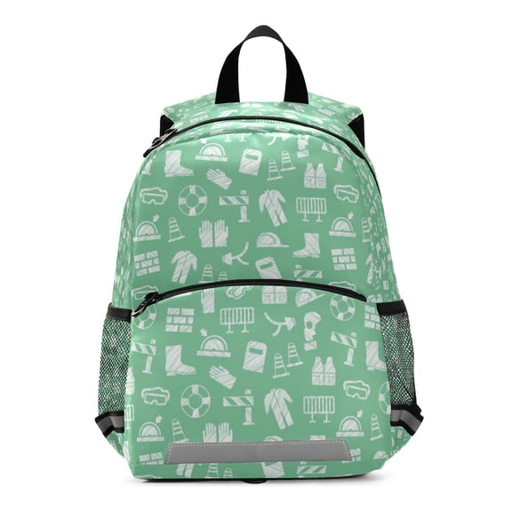 Backpack for Safety icons green background Bookbag Durable Student Teenager Sturdy Lightweight Waterproof
